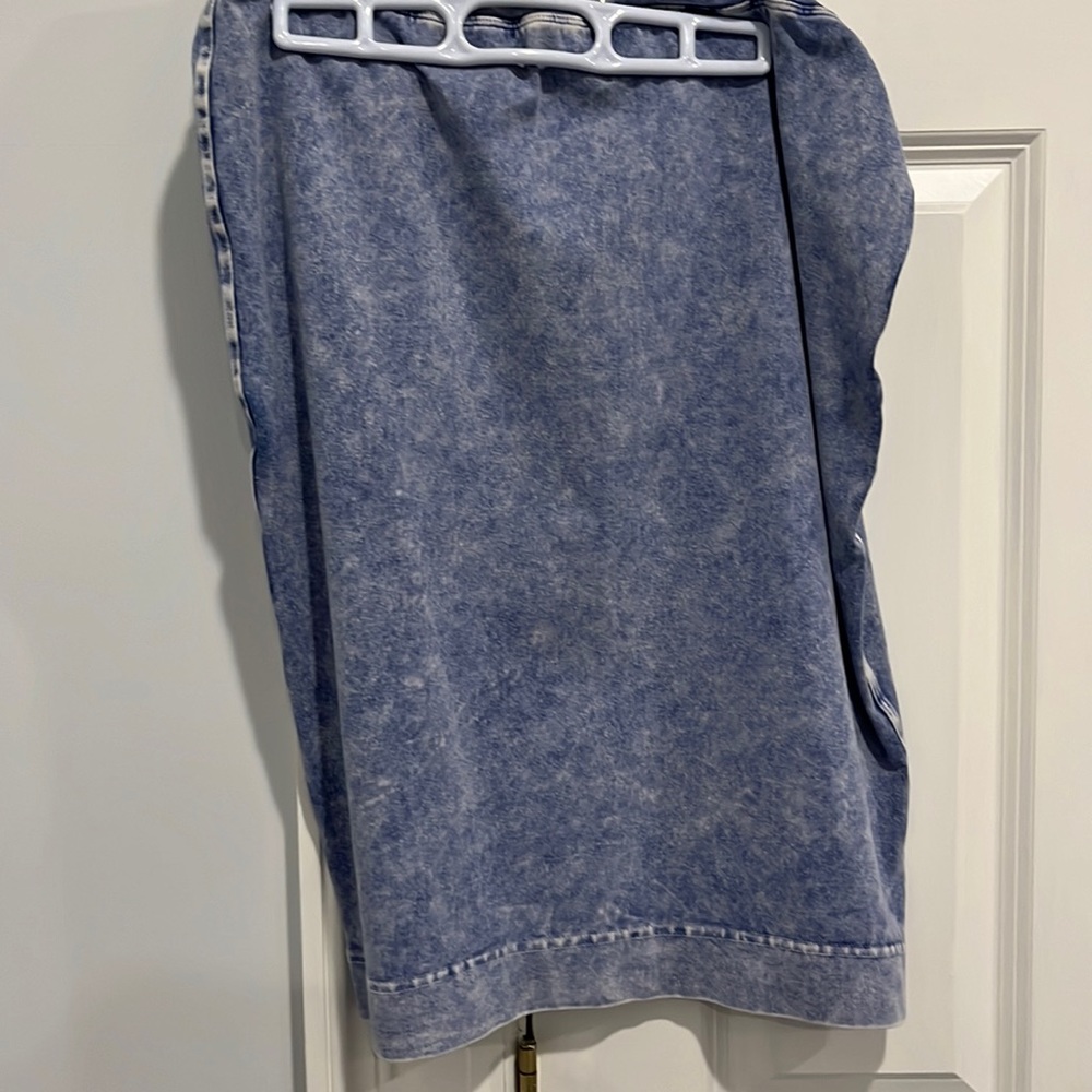 Pencil skirt, cotton, denim look